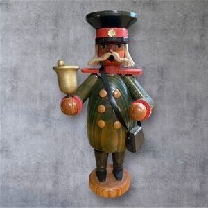 Vintage Postman w/Bell & Mail Sack, Incense Burner, Made in Germany